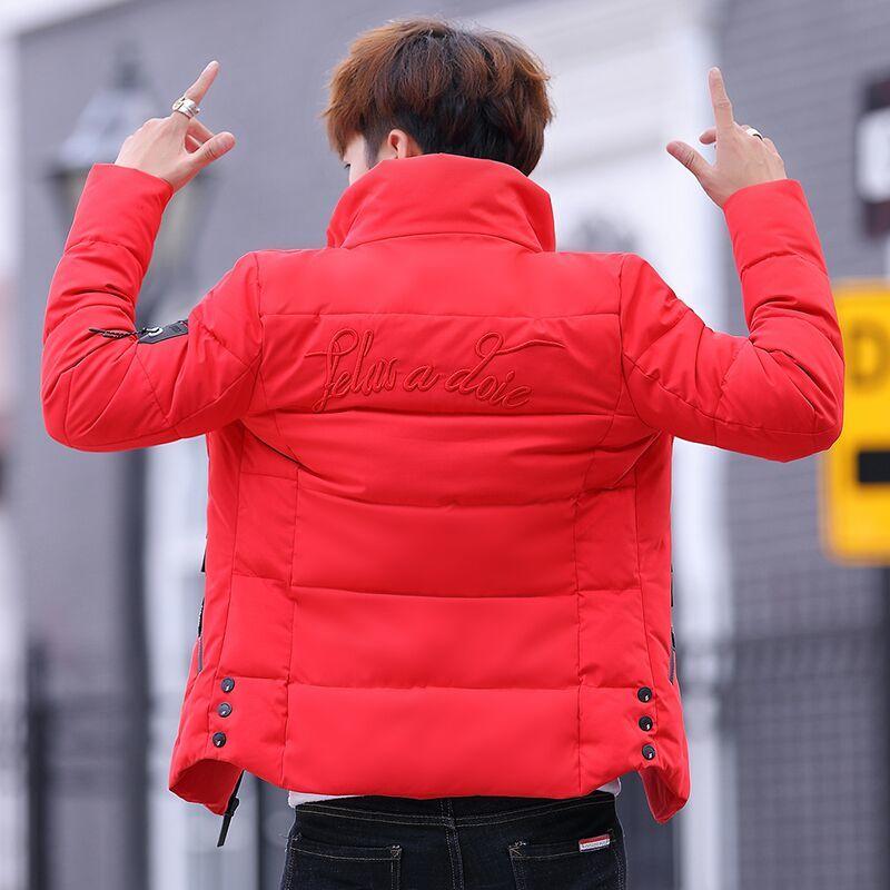 Thicken Warm Stand-up Collar Winter Coat Men's Cotton-padded Clothing Fashion Self-cultivation Slim Winter Clothes