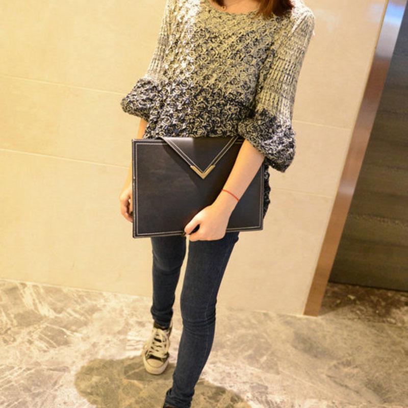 Business Briefcase Men Women Fashion Buckle Leather Zipper Waterproof Handbag IPAD Bags Computer Bag