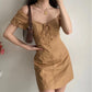 Denim Style Dress French Retro Slim Dress Slim Sexy A-line Skirt