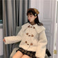 Autumn and Winter All-match Big Lapel Horn Buckle Loose Lamb Fur Coat Fur One Coat Women