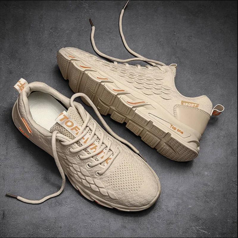 Men's Sports Casual Shoes Trend Breathable Fly Woven Mesh Shoes Versatile Non-Slip