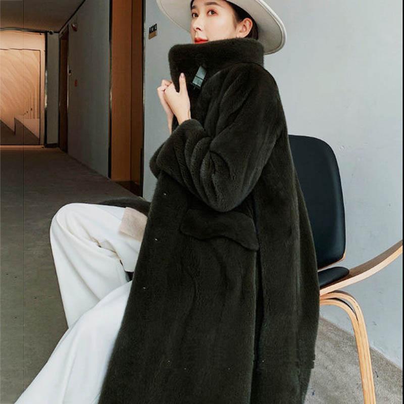 Mink Velvet Coat Women's Mid-length Faux Fur Coat Quilted Thickened Women's Coat