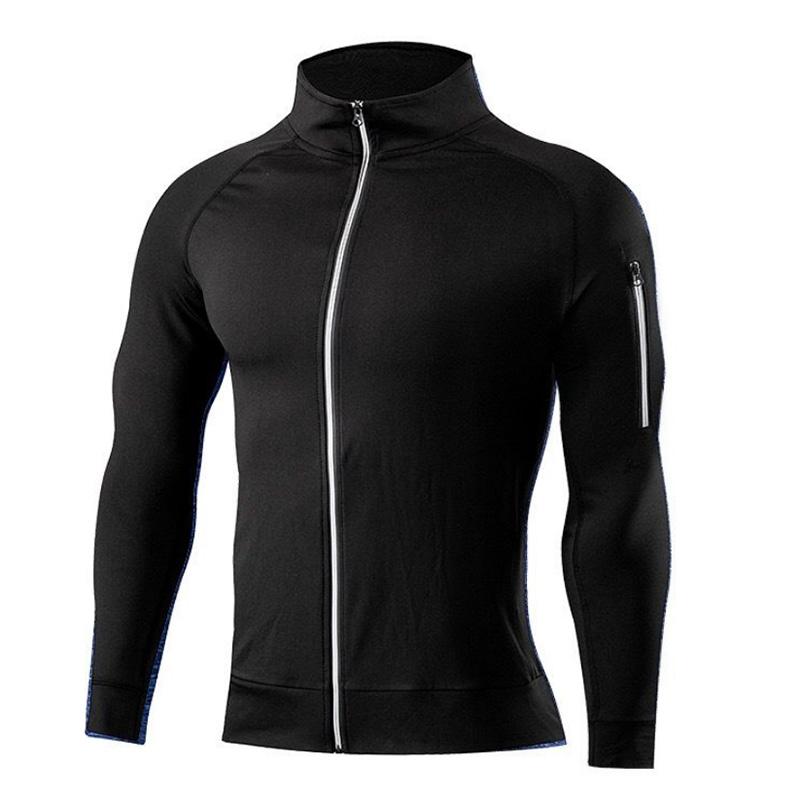 Fitness Sports Jacket Men's Breathable Tight-fitting Quick-drying Hooded Sweater Zipper Basketball Sportswear Casual Jacket