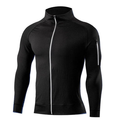 Fitness Sports Jacket Men's Breathable Tight-fitting Quick-drying Hooded Sweater Zipper Basketball Sportswear Casual Jacket