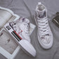 Summer Men's Shoes Net Red Graffiti High-top Canvas Shoes Men's Korean Style Trendy Shoes Men's All-match Casual Sneakers