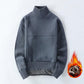 Men's Sweater Half Turtleneck Plus Fleece Thickening Autumn and Winter Youth Slim Trend Pullover Sweater