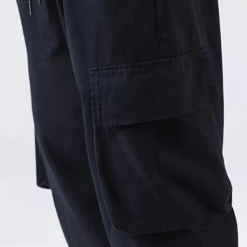 Men's Large Size Overalls Casual Pants Trend Pocket Cropped Pants Sports Pants