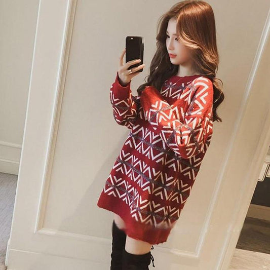 Fall/winter Mid-length Maternity Fashion Plus Size Dress