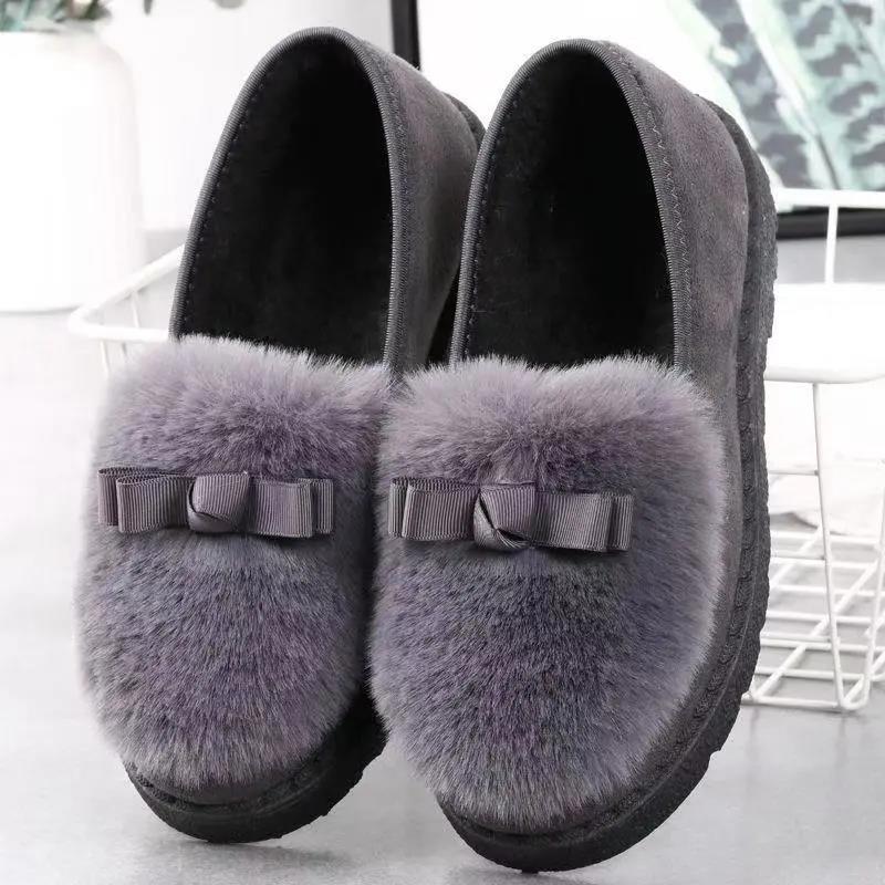 Women's Autumn and Winter Plush Shoes Flat All-match Cotton Shoes Outer Wear Plus Velvet Beanie Shoes