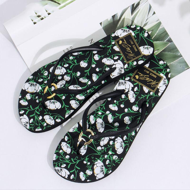 Flip-flop female summer fashion wear personality student non-slip beach versatile flat slippers
