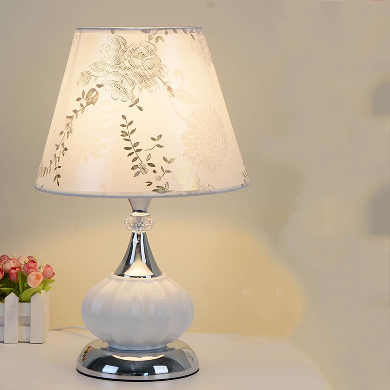 Table Lamps for Bedroom Bedside LED Nordic Modern Fabric Shade Desk Light Living Room Study Lights
