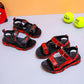 Summer Leisure Sandals Boys and Girls Fashion All-match Non-slip Black and Red Striped Student Sandals