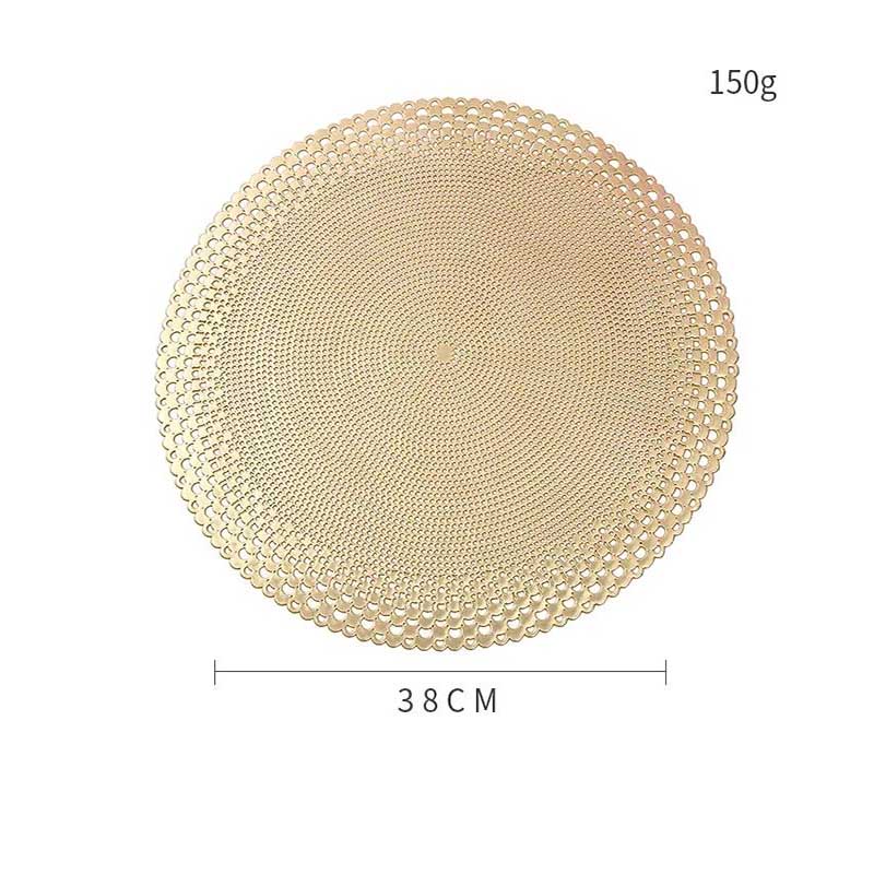 1pcs/2pcs/4pcs Gold Placemats & Coasters Round Vinyl Place Mat for Kitchen Dining Table Wedding