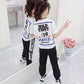 Cartoon Letter Printing Children's Suit Girls Summer Short-sleeved Trousers Sports Leisure Loose and Comfortable Breathable Children's Two-piece Set