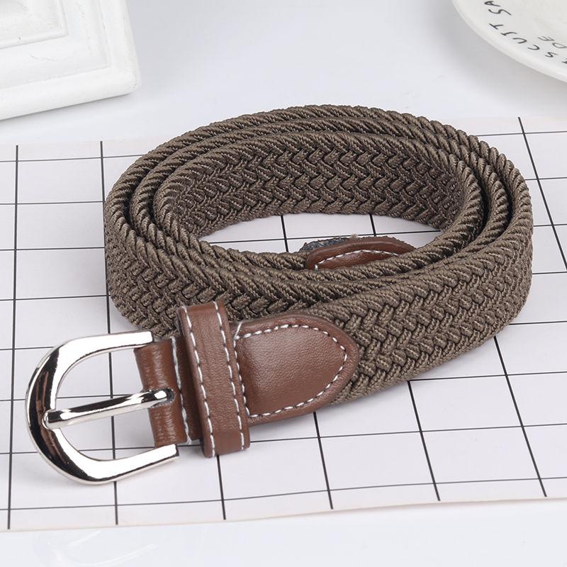 Women's Belt Thin Belt Unisex Students Canvas Stretch Wild Woven Elastic Youth Pants Belt