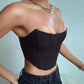 Sleeveless Sexy Corset Off Shoulder Velvet Crop Tops Vest Female Underwear Backless Bustier Top Solid Summer Women's Clothing Halter Bar