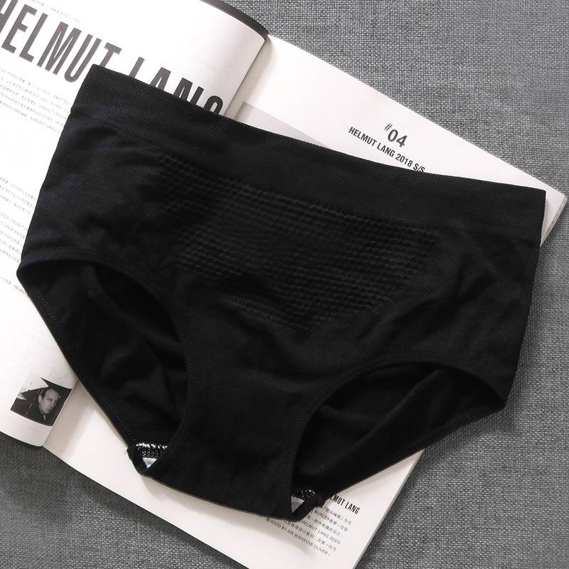 4Pcs/Set 3D Honeycomb Belly-lifting Butt-lifting Panties Women's Seamless Cotton Crotch Solid Color Mid-waist Briefs