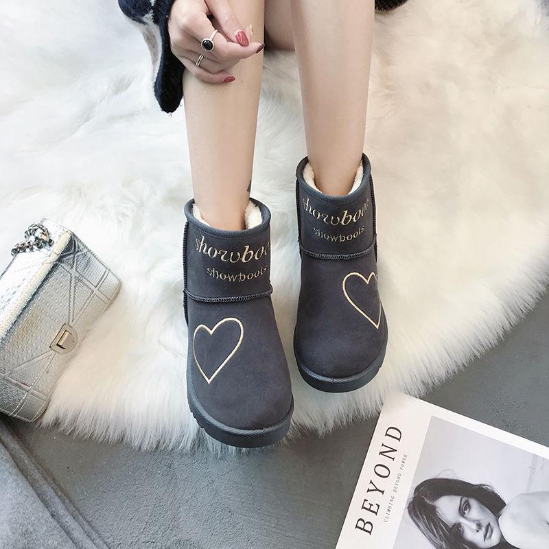 Anti-skiing boots warm cotton shoes plus velvet thickening women's boots winter plush women's shoes