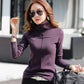 Plus velvet thick high collar bottoming shirt ladies solid color long-sleeved t-shirt top