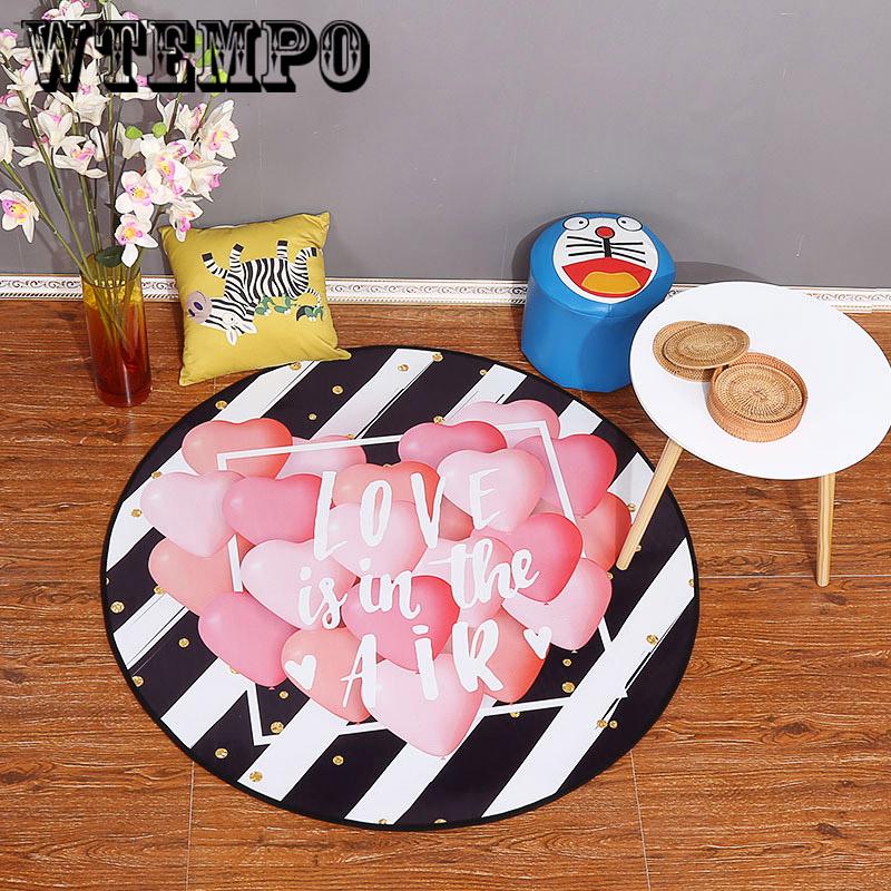 Round Carpet Cartoon Pattern Carpet Household Anti-slip Mat Living Room Carpet Bedroom Carpet Nordic