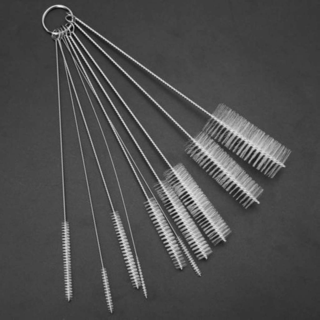 10Pcs/set Household Kitchen Clean Tool White/Black Nozzle Bottle Tube Cleaning Brush Set