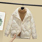 Winter Women's Short Down Jacket Female Warm Solid Color Large Size Loose Cotton Coat