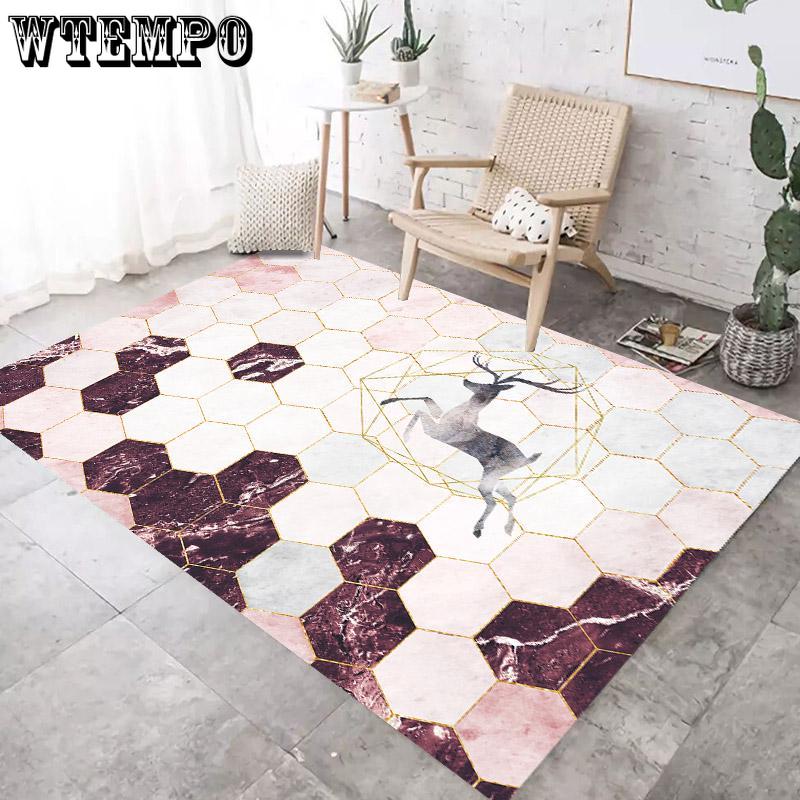 Modern Soft Carpets for Living Room Bedroom Rugs Nordic Style Geometric Print Large Area Rug