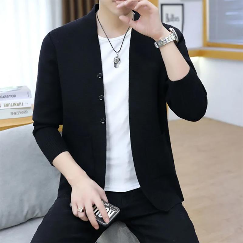 Thicken Men's Sweatershirts Knitwear Jacket Trend Youth Cardigan Men's Sweater Autumn