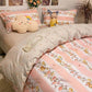 Washed Cotton Four-piece Duvet Cover Sheets Fashion Printed Bedding Student Dormitory Single Bed Sheet Sheets