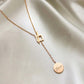 Round Card Buckle Chain Necklace Feminine Clavicle Chain Tide Sweater Chain Necklace for Girlfriend Round Pendant Necklace Exquisite Jewelry