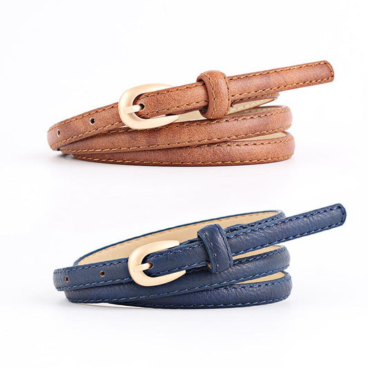 Fashion Decorative Thin Belts Ladies Pu Casual Decorative Denim Pin Buckle Belts
