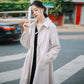 Simple Square Collar High-end Single-breasted Woolen Coat Solid Color Winter Coat In The Tide Long Coat Women