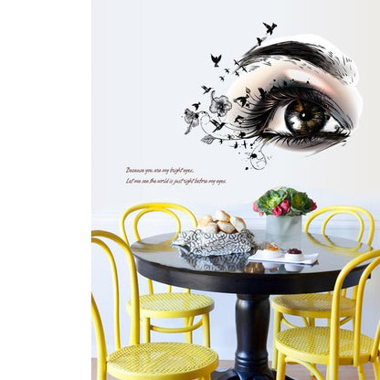 Beautiful eyes Personality creative entrance TV wall decoration wall stickers romantic wallpaper