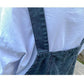 Women Vintage Denim Suspenders Pants Spring and Autumn Loose Versatile Western Style Casual Wide Leg Capris