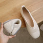 Fangtou Granny Shoes Women's New Soft Soled Hollow Out Casual Shoes Flat Sole Single Shoes