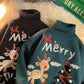 WTEMPO Crew Neck Sweater Christmas Couple Sweater Soft Casual Knitted Sweater Winter Warm Pullover