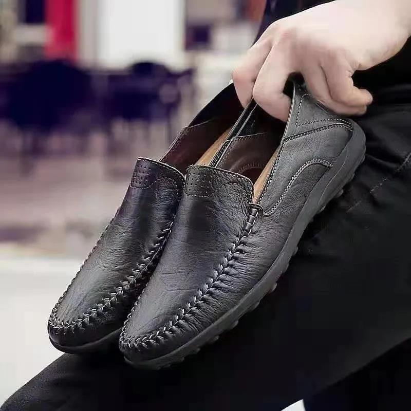 Set of Feet Breathable Soft Sole Soft Surface Comfortable Wear-resistant Peas Shoes Casual Business Leather Shoes