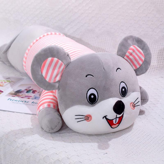 Children's Plush Toys Cute Striped Mouse Long Pillow Soft Plush Doll Girl Sleeping Pillow Bed Doll Lovely Children's Birthday Gifts