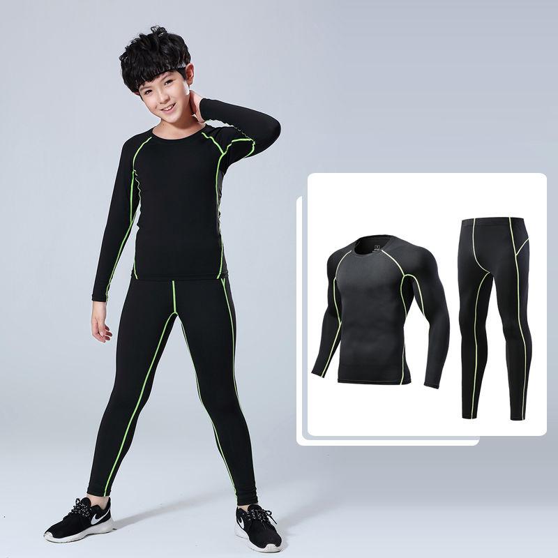 Boys Running Children Fitness Sets Gym Clothing Men Training Tights Jogging Sports Compression Wear