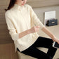 Women Turtleneck Solid Color O-neck Long Sleeve Skin-friendly Sweater Bottoming Knitwear