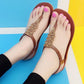 Sandals Women Xia Ping with 2020 Bohemian Ethnic Style Flat Bottom Wild Holiday Beach Sandals