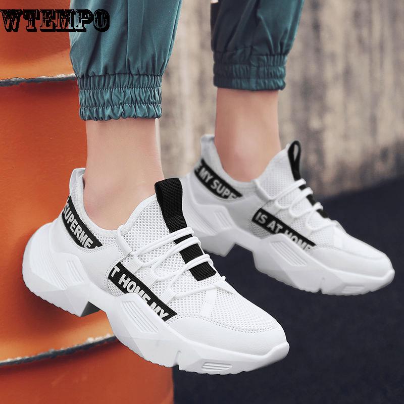 Men's Autumn Korean High Fashion Casual Low Heel Lace Up Rubber Sneakers