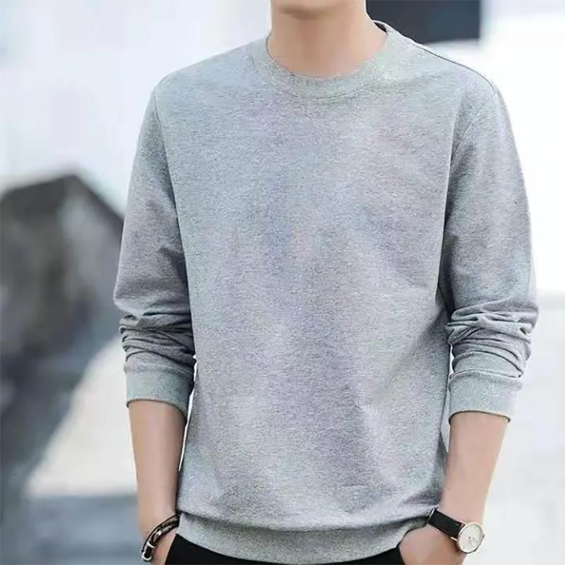 Sweater All-match Solid Color Sweater Men Loose Long-sleeved Sweater Autumn Couple Sweater Pullover Bottoming Sweater Plus Velvet