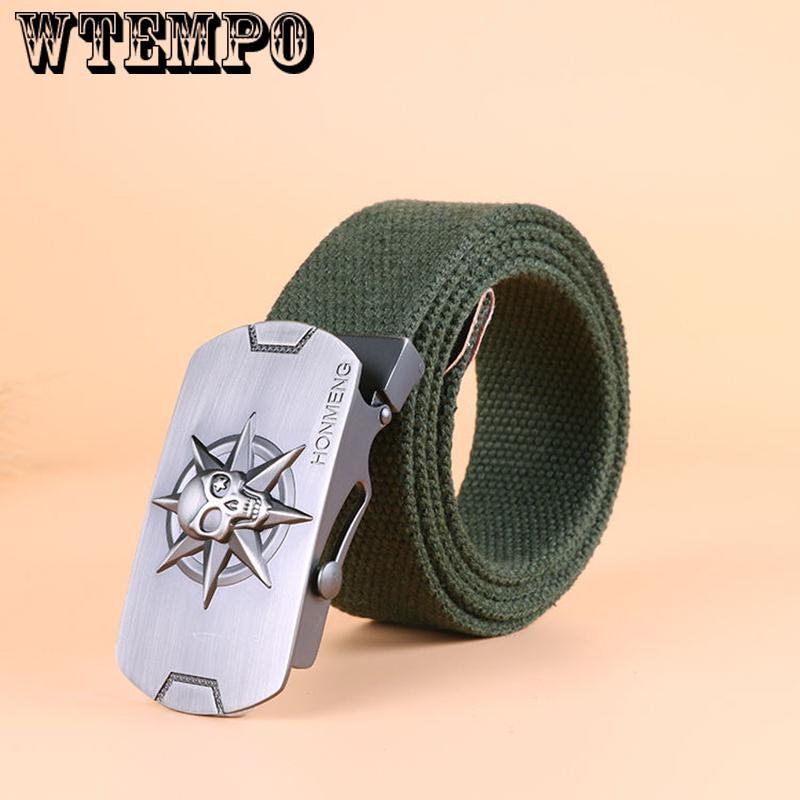High Quality Canvas Belt Men And Women Jeans Belt Casual Strap Colors Long Metal Buckle Belts