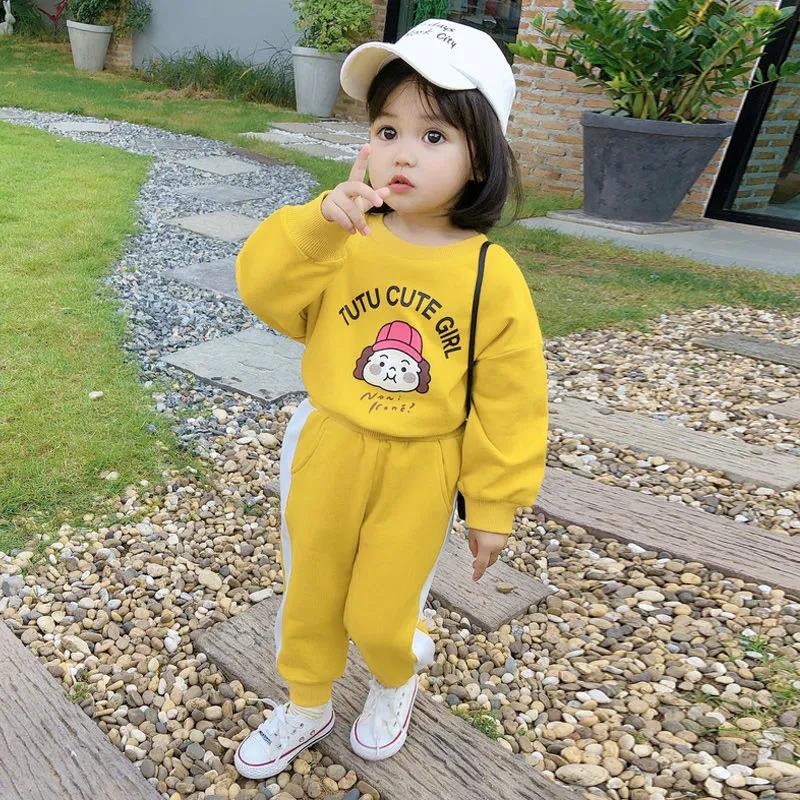 Girls and Boys Spring and Autumn Outfits Autumn Baby Two-piece Suits Children's Korean Version of The Sweater Sets Casual Wear