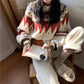 Vintage Sweater Long Sleeves O Neck Harajuku Loose Pullover Female Knitted Outwear Warm Sweater