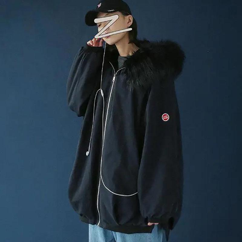 Winter Padded Jacket Ladies Loose Fashion Lamb Wool Coat Cotton Jacket  Student Cotton Jacket