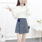 Autumn and Winter Sweater Suit Women Sweet Lace Stitching Knitted Sweater Top and Asymmetric Woolen A-line Skirt Two-piece Ladies Outfits