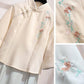 Female Han Chinese Clothing Suit Mandarin Collar Blouse Embroidered Skirt Suit