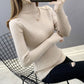 Half Turtleneck Button Sweater Women's Large Size Loose Pullover Bottoming Shirt Thickened Warm Knit Sweater